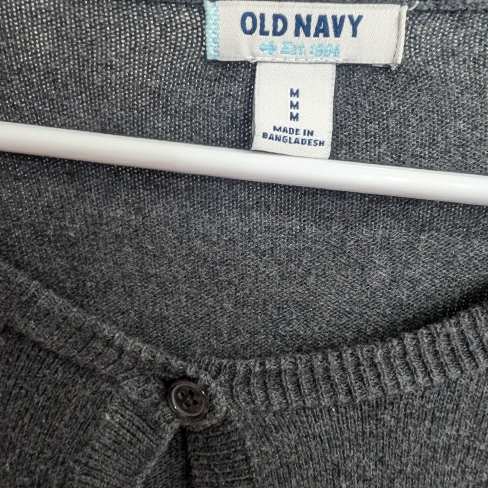 Old Navy Classic Gray Button Cardigan - Picture 3 of 4